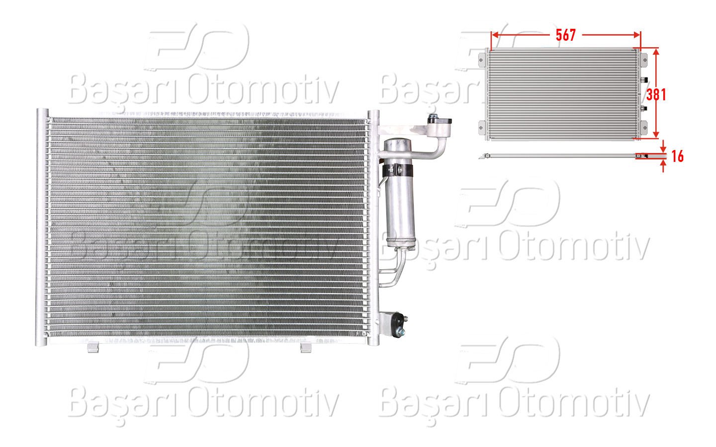 KLIMA RADYATORU 567X381X16 | FORD FIESTA 1.25. 1.4 BENZIN/DIZEL 11-12 | WISCO