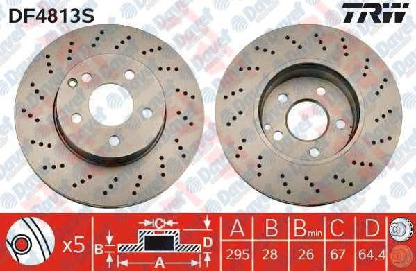 ON FREN DISKI AYNASI MERCEDES C-CLASS W204 C180 CGI - C180 KOMPRESSOR - C200 KOMPRESSOR - C200 CGI - C180 CDI - C200 CDI - C220 CDI C250 CDI Ø:295mm ---Y:64.5mm ---K:28mm