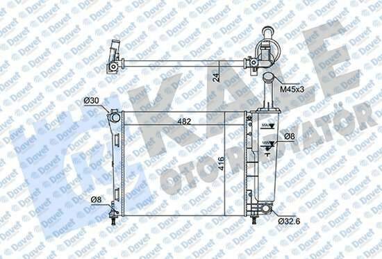 RADYATOR FIAT 500 PANTA 1.2 08<12 AC MT [MEKANIK] [482X416X24]