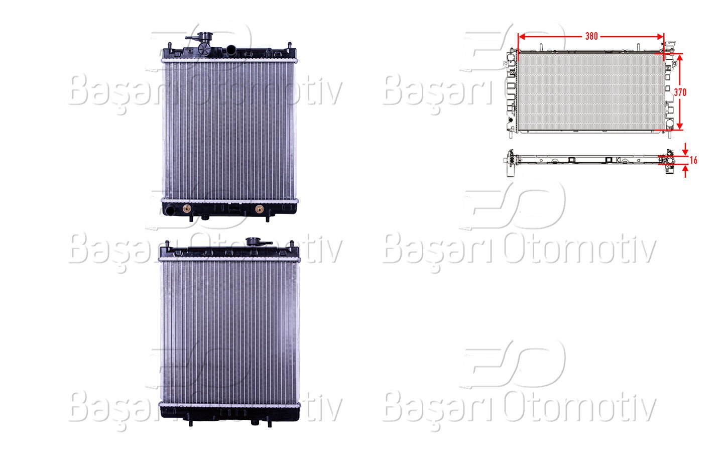SU RADYATORU BRAZING AT 380X370X16 MM | NISSAN MICRA 1.3 92-00 | WISCO