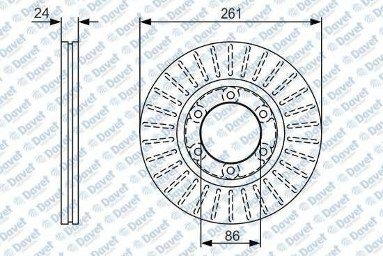 FREN DISKI ON HAVA KANALLI 261mm KIA K2500 2003>