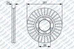 FREN DISKI ON HAVA KANALLI 261mm KIA K2500 2003>
