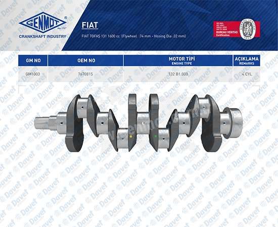 KRANK MILI FIAT M131 1.6