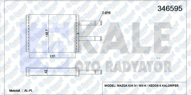 KALORIFER RADYATORU MAZDA 626 IV / MX-6 / XEDOS 6 AL/MKNK   ####