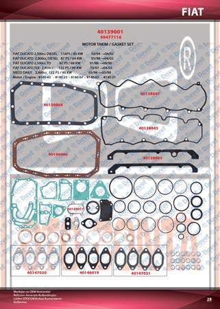 MOTOR TAKIM CONTA SKC SIZ KECESIZ DUCATO DAILY MASTER 2.5D-TD-2.8DTI S8U-S9U-S9W
