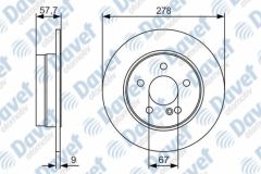 FREN DISKI ARKA 278mm W204 07>14 S204 07>14 C204 11>