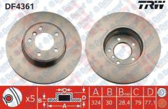 ON FREN DISKI AYNASI HAVALI BMW 5 SERISI E60-E61 525I - 525xI - 530D - 530I - 530xd - 530xI 03>E63 - E64 630I 04> Ø:324mm ---Y:77mm ---K:30mm