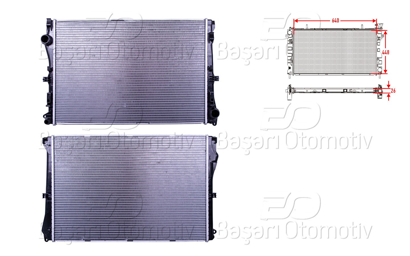 SU RADYATORU BRAZING MT 640X448X26 | MERCEDES-BENZ C SERISI (W205) 180 - 200 - 220 - 300 18> | WISCO