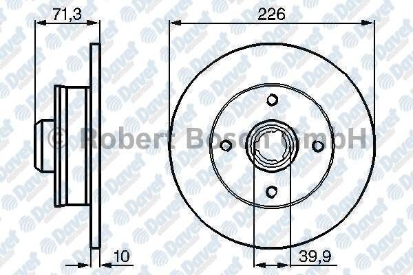 FREN DISKI ARKA 226mm GOLF 87-98 PASSAT 85-97 POLO CLASSIC 1.6 98...