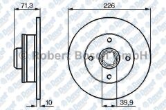 FREN DISKI ARKA 226mm GOLF 87-98 PASSAT 85-97 POLO CLASSIC 1.6 98...