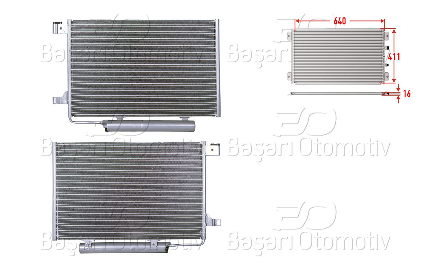 KLIMA RADYATORU 640X411X16 | MERCEDES-BENZ A SERISI W169 04> | WISCO