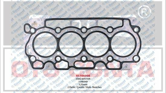 SILINDIR KAPAK CONTA MLS 1.25MM 2 DELIK P107 P206 P307 BIPPER NEMO FIESTA FUSION 1.4HDI DV4