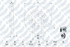 FREN DISKI ON HAVALI 266mm BERLINGO II P206 PARTNER II 1.6 1.9D 1.6HDI DW8 P1007 P206 P307 P207 P208 P301 C ELYSEE P2008 C2 C3 I II III DS3 C4 II DS4 C3 PICASSO C3 PLURIEL XSARA PICASSO C5 I II 1.8 16V