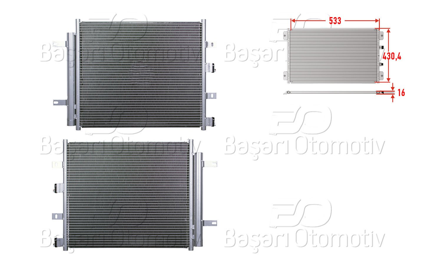 KLIMA RADYATORU 533X430,4X16 | JAGUAR XF 3.0 08> | WISCO