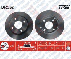 ON FREN DISKI AYNASI FIESTA III / IV 89>000 FORD KA 96>00 MAZDA 121 III 96>03 OLCU :240 X 12 * 4B
