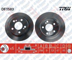 ARKA FREN DISKI AYNASI MERCEDES E-CLASS W201 TUM MODEL W124 200E - 220E - 230E - 260E - 280E - 300E - 200 89>92 Ø:258mm ---Y:53.5mm ---K:9mm