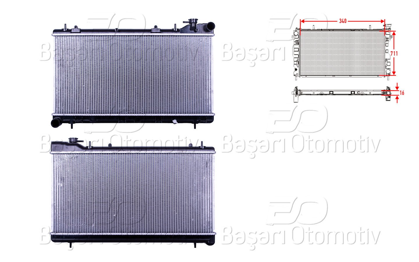 SU RADYATORU BRAZING MT 340X711X16 | SUBARU IMPREZA 1.6. 1.8. 2.0 93-98 | WISCO