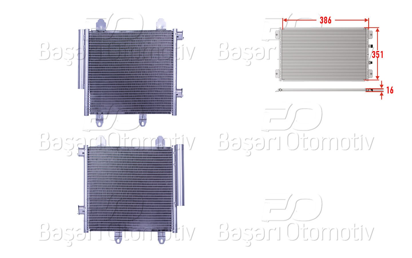 KLIMA RADYATORU 386X351X16 | CITROEN C1 108 AYGO 1.0 1.2VTI 14> | WISCO