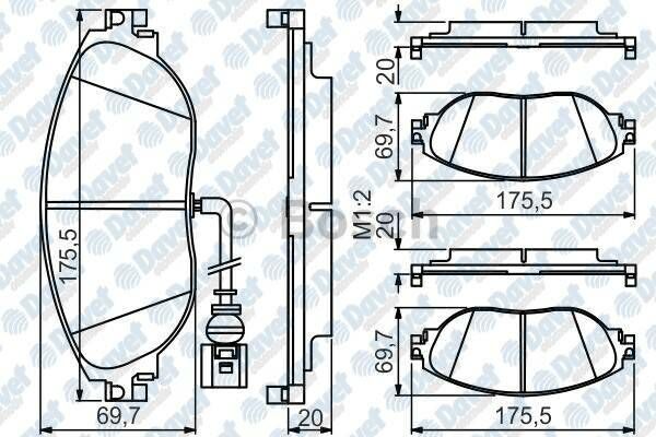 FREN BALATASI ON E.NO:0986TB3175 AUDI A3 VW GOLF VII PASSAT CC ALHAMBRA LEON OCTAVIA 1.4TSI 1.6TDI 1.8TSI 2008->