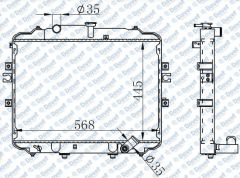 MOTOR SU RADYATORU H100 KAMYONET 2.5TDI 04- BRAZING DUZ VITES 445X580X26