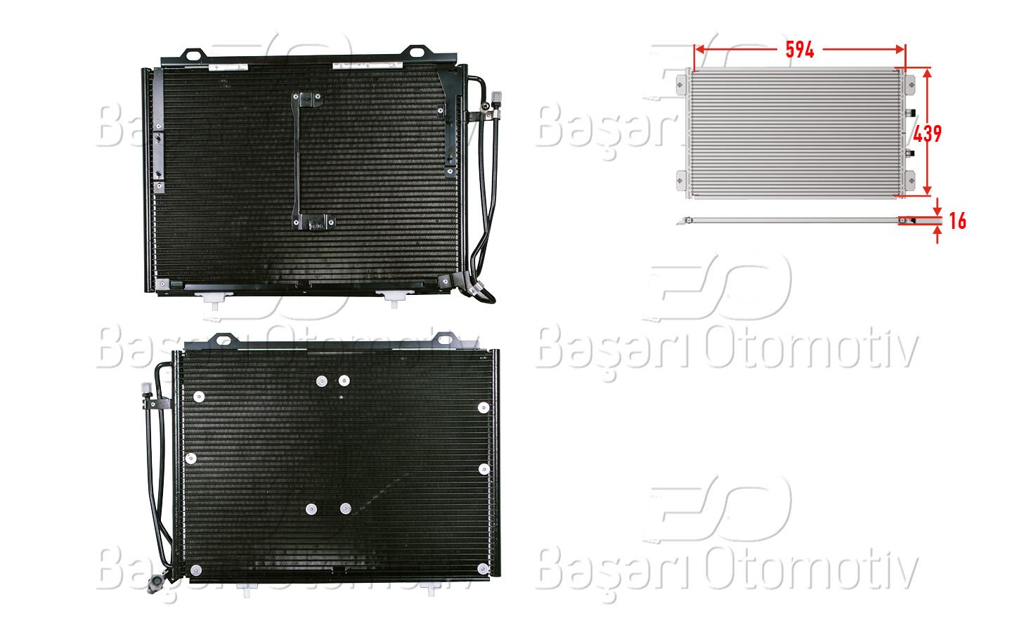 KLIMA RADYATORU 594X439X16 | MERCEDES-BENZ W202 C200D. C220D 96-00 | WISCO