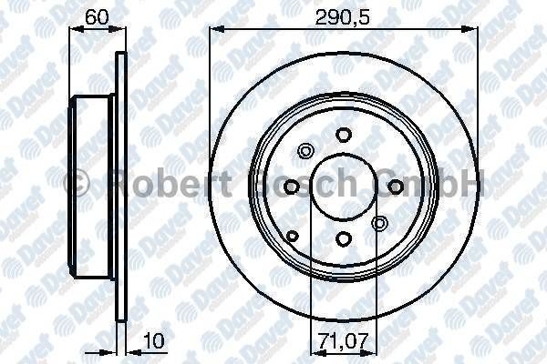 FREN DISKI ARKA DUZ 290.50MM P406 95->