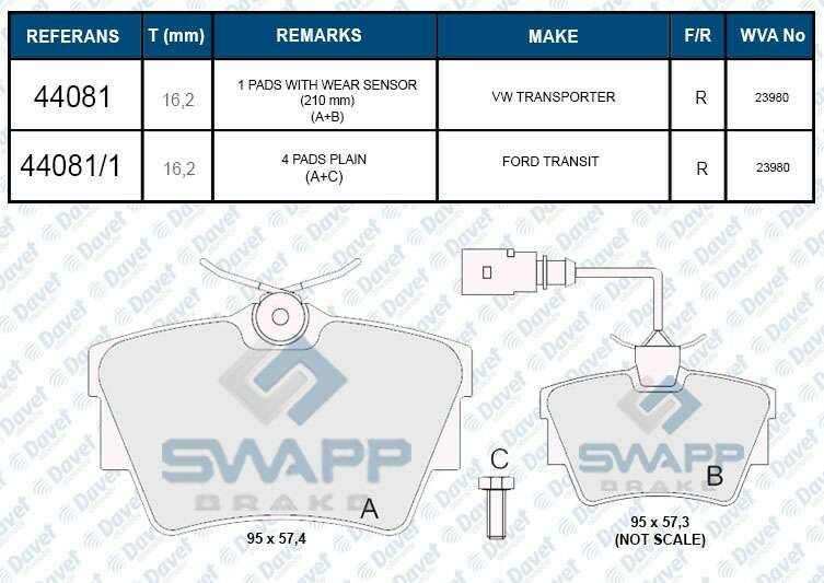 FREN BALATASI ARKA FISLI WVA 23980 TRAFIC VIVARO PRIMASTAR 2001->