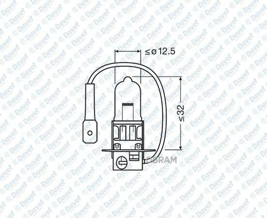 AMPUL 12V H3 55W HALOJEN FAR VE SIS TEK FLAMANLI   ####