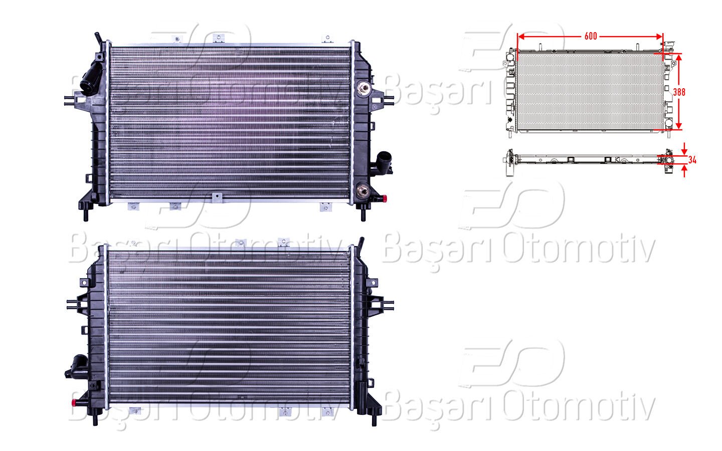 SU RADYATORU MEKANIK AT 600X388X34 | OPEL ZAFIRA B 1.9 CDTI 05 > | AUTOLUX