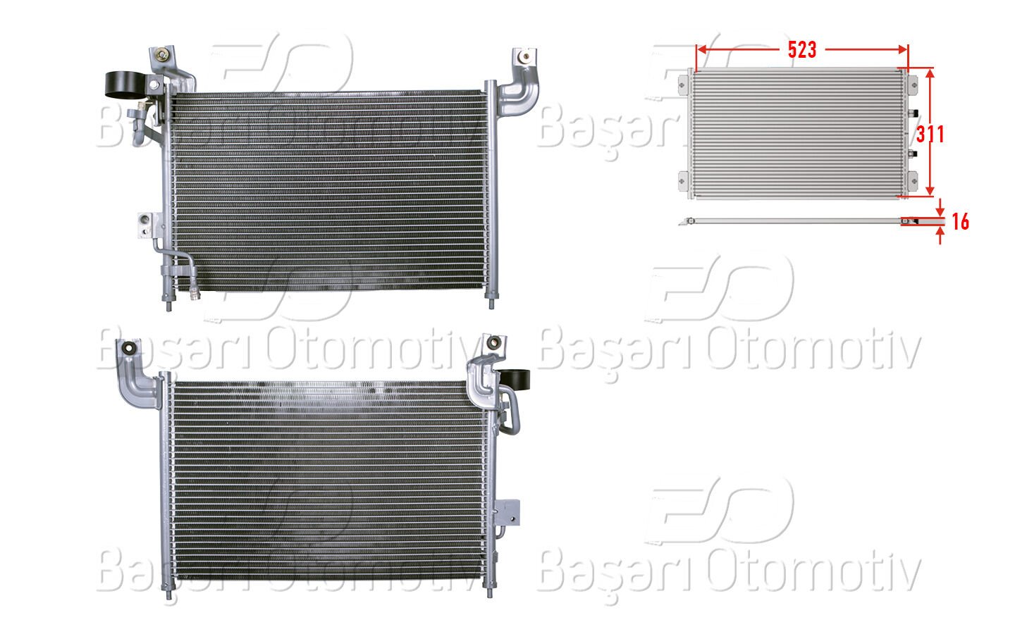 KLIMA RADYATORU 523X311X16 | FORD RANGER 99> | WISCO