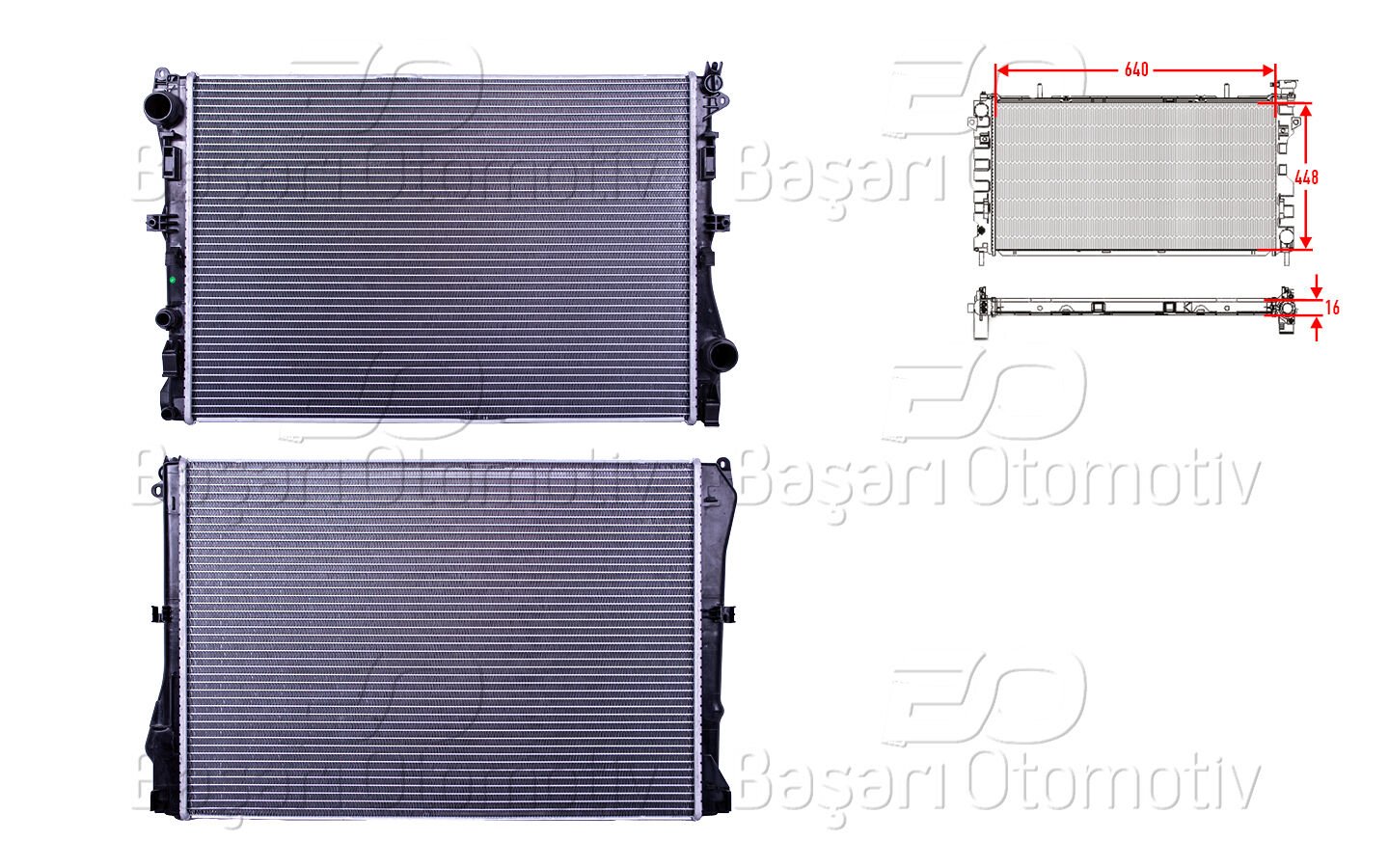 SU RADYATORU BRAZING MT 640X448X16 | MERCEDES-BENZ C SERISI. E SERISI 205. 213 KASA / W205 14>BENZIN/DIZEL | WISCO