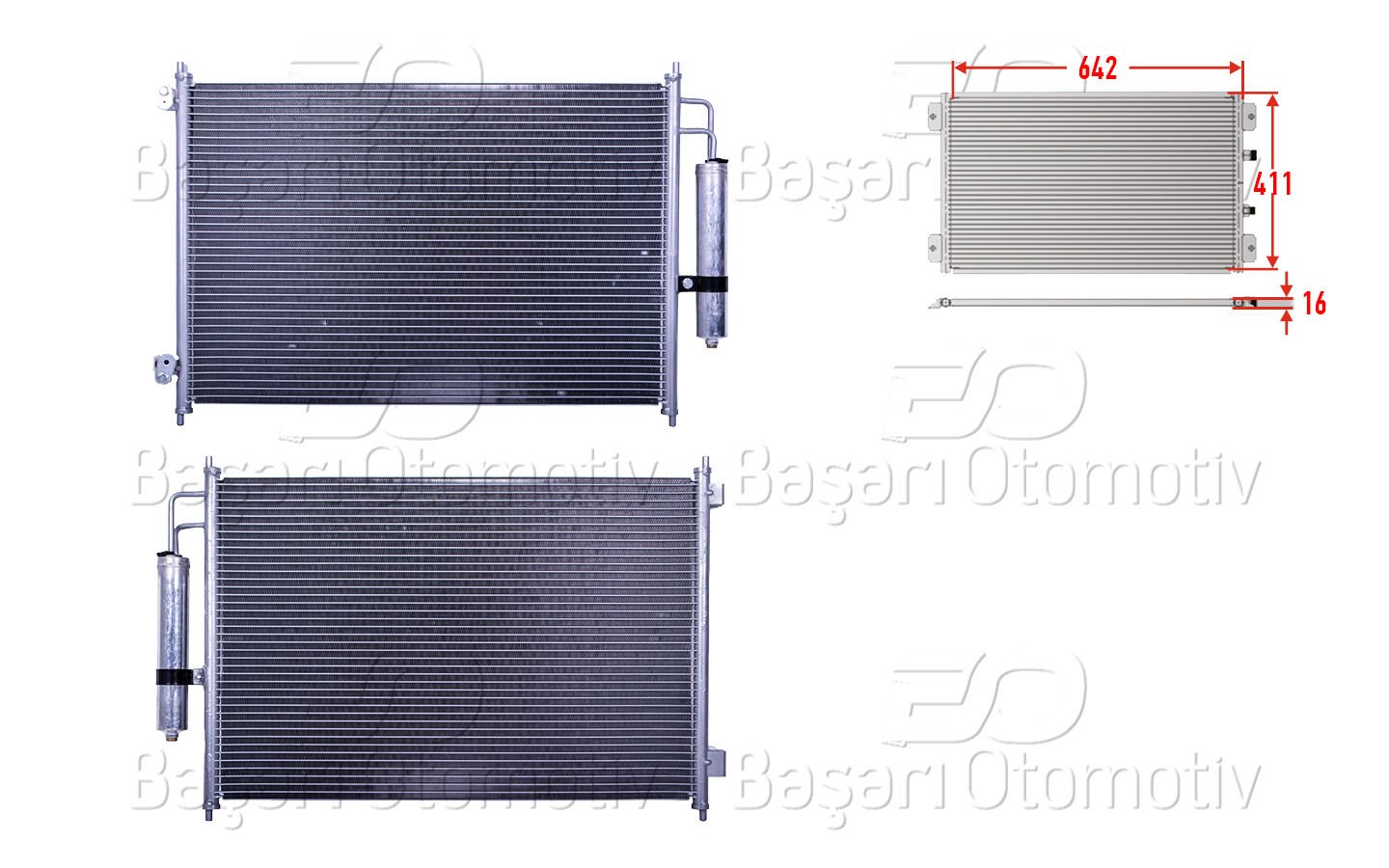 KLIMA RADYATORU 642X411X16 | NISSAN XTRAIL2 2.0 2.0DCI 2.5 07-13 | WISCO