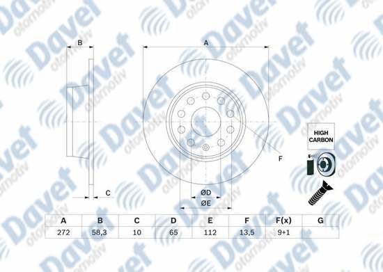 ARKA FREN DISKI AUDI Q2 16=> SEAT ATECA 16=> SKODA KAROQ 17=> OCTAVIA 20=> T-ROC 17=>