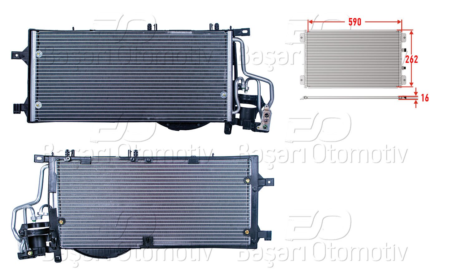 KLIMA RADYATORU 590X262X16 | OPEL CORSA C COMBO C 1.7DTI 00 > | WISCO