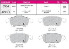 ON FREN BALATASI  WVA 24538 FISSIZ PARTNER 1.4I 1.6 16V TEPE PICASSO 1.6 16V C5 C4 PICASSO 1.6HDI 110 2008>