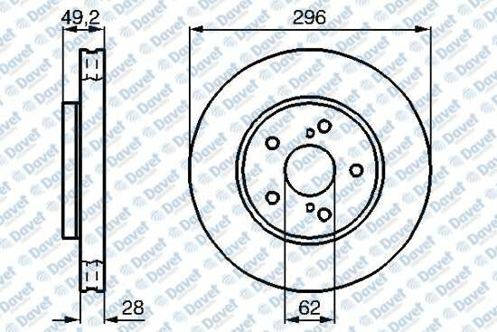 FREN DISKI ON HAVALI 296mm TOYOTA CAMRY PREVIA II 01-06   ####