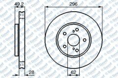 FREN DISKI ON HAVALI 296mm TOYOTA CAMRY PREVIA II 01-06   ####