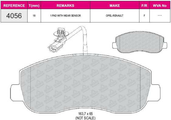 ON FREN BALATASI RENAULT MASTER III 10> OPEL MOVANO B 10>  NISSAN NV400 11> FISLI