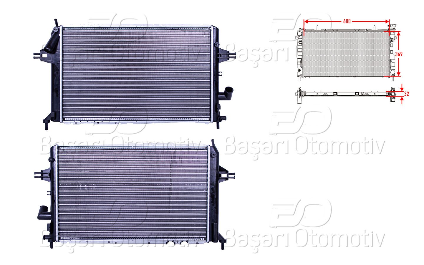 SU RADYATORU MEKANIK MT 600X369X32 | OPEL ASTRA G 1.7 TDI 98 > | AUTOLUX