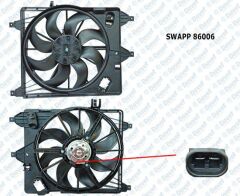FAN MOTORU DAVLUMBAZLI TEKLI FAN CLIO II 98>05 - THALIA - KANGOO 98>08 - MEGANE I 96>03 ALTTAN REZIDANSLI