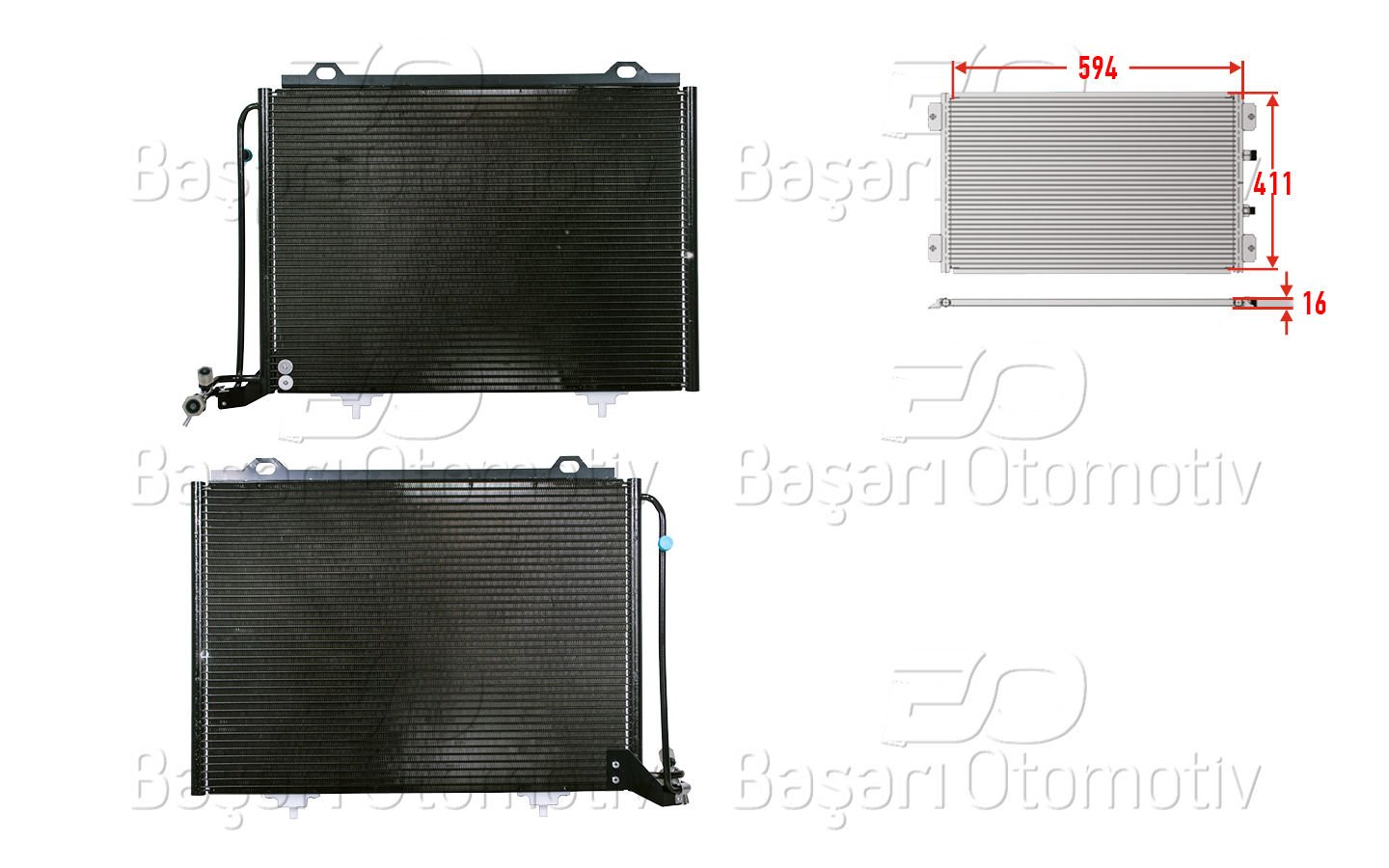KLIMA RADYATORU 594X411X16 | MERCEDES-BENZ W202 93> | WISCO