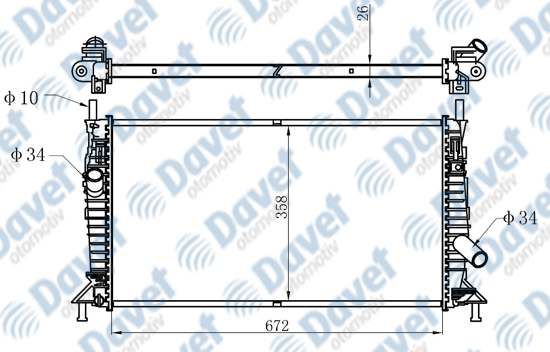 MOTOR SU RADYATORU BRAZING FOCUS II 04-12 CMAX 1.6TDCI 1.8TDCI 2.0TDCI 05-07-10 VOLVO S40 1.6D C30 C70 V50 672X358X26 MANUEL SANZUMAN