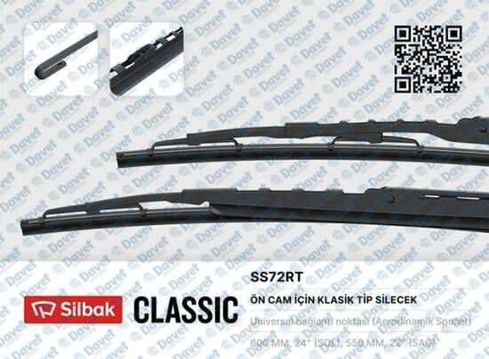 SILECEK SUPURGESI 600 / 550MM RUZGARLIKLI BMW X5 BMW X5 C CLASS 04 / 00 09 / 03 P406 V70 S60 S80