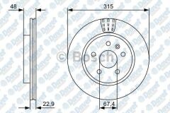 FREN DISKI ARKA 315MM OPEL INSIGNIA 08> 17JANT 18 JANT