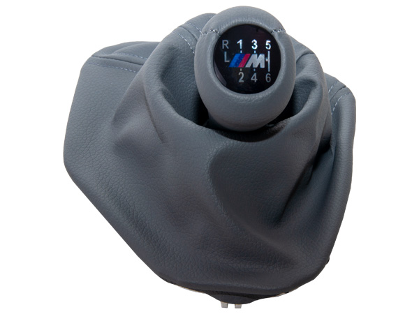 Topuzlu Vites Körüğü E39 -6 İleri- Man.Şanz; Gri Suni Deri Işıklı -///M-