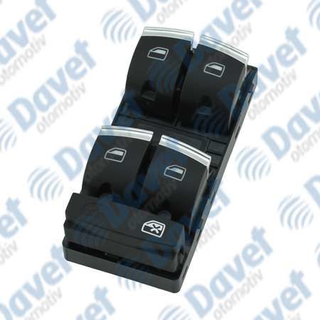CAM ACMA KUMANDA DUGMESI SOL DORTLU KROM A3 04-08  A6 05-11 Q7 07-14
