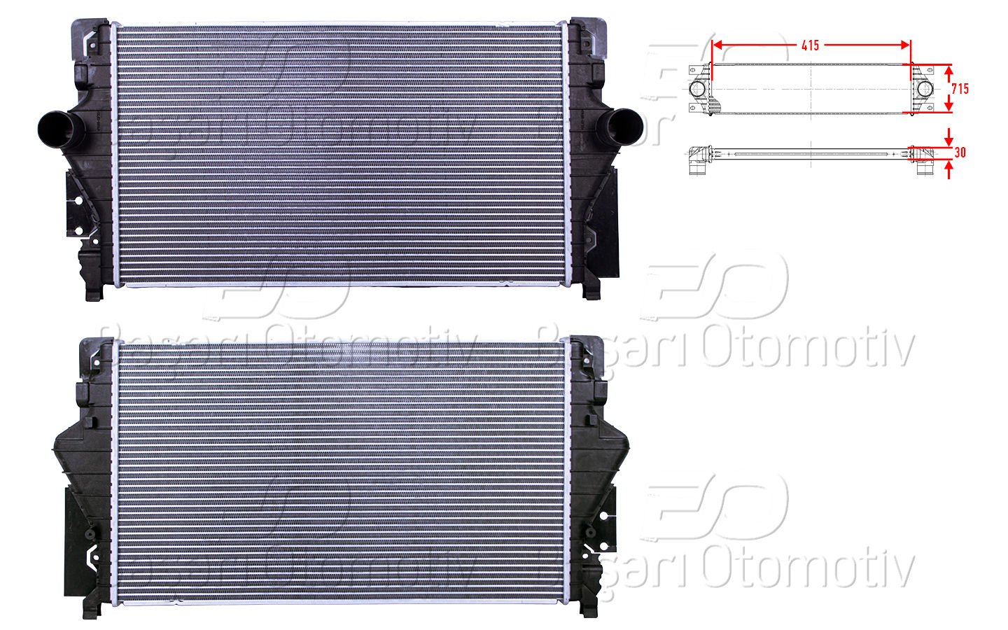 TURBO RADYATORU (INTERCOOLER) 415X715X30 | VW T4 2.5TDI 94 > | AUTOLUX