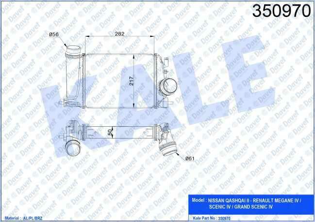 TURBO RADYATORU INTERCOOLER NISSAN QASHQAI II 1.2DIC-T 03-> - RENAULT MEGANE IV 1.2TCE 15->   ####