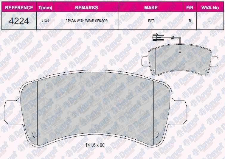 FREN BALATASI ARKA FISLI WVA 24465 DUCATO 09->