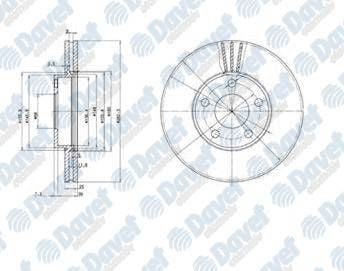 FREN DISKI ON HAVALI 282MM  VOLKSWAGEN  PASSAT 96->